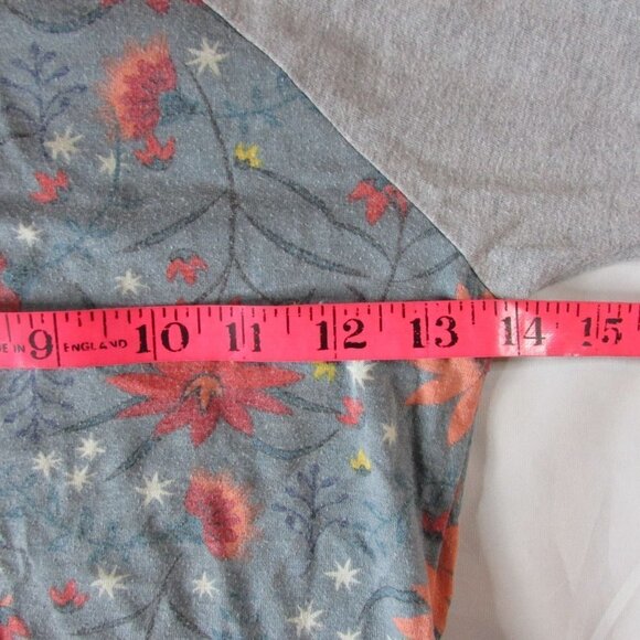 Lularoe Girl's Size 8 Sloan Basball Raglan T-Shirt - Floral - Picture 3 of 4